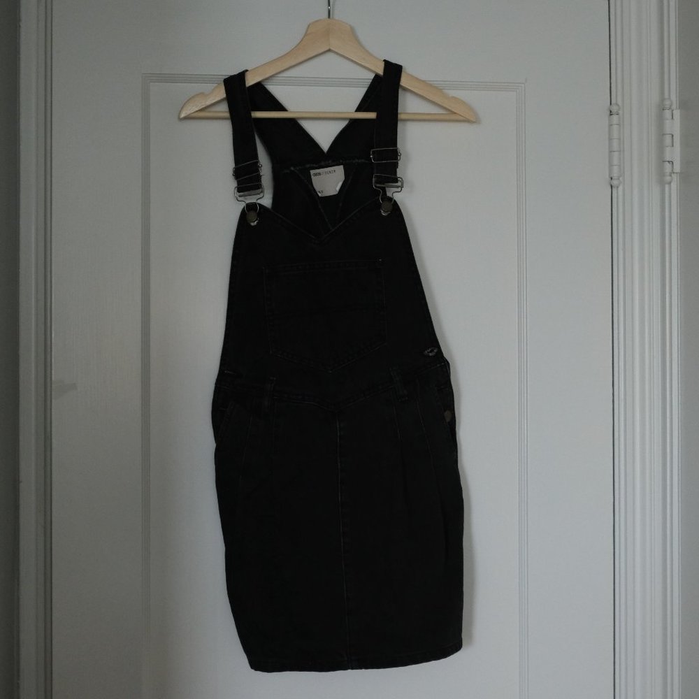 ASOS // DENIM Overall Dress in Washed Black